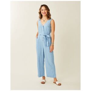 Carve Designs Bonfire Jumpsuit - Light Royal Chambray, Size M NWT